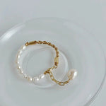 Load image into Gallery viewer, Rope Chain Pearl Contrast Bracelet and Necklace
