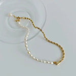 Load image into Gallery viewer, Rope Chain Pearl Contrast Bracelet and Necklace
