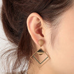 Load image into Gallery viewer, Geometric Drop Earrings Hollow Square Earrings
