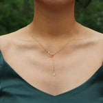 Load image into Gallery viewer, Moon and Star Lariat Style Necklace

