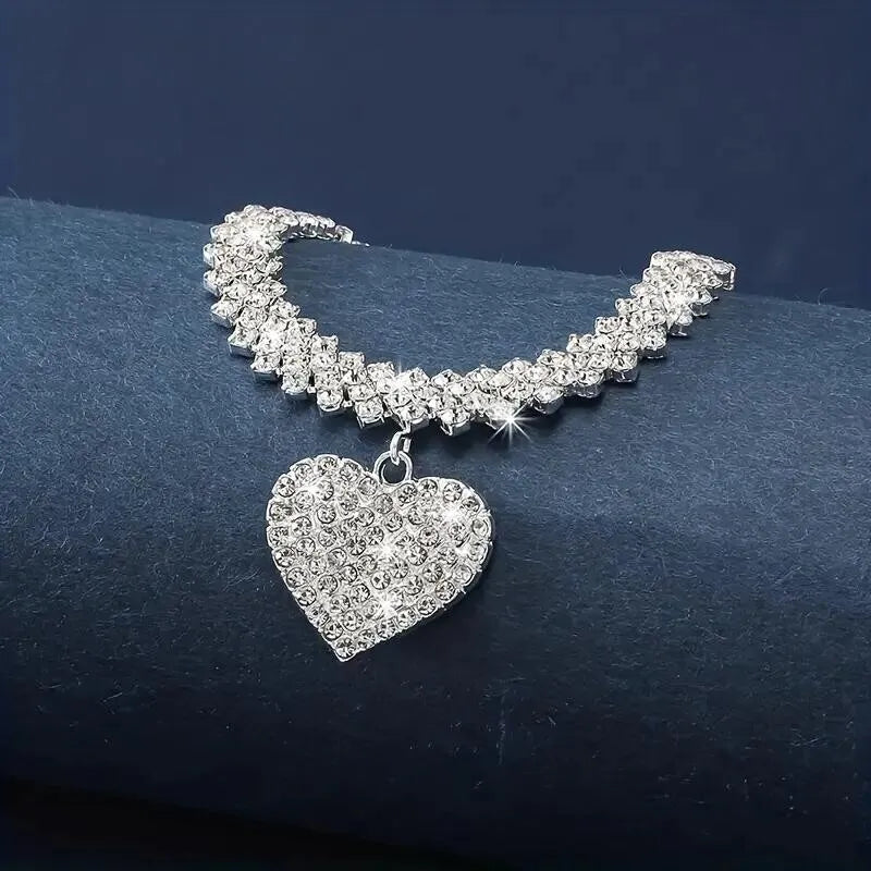Zirconia Inlay Double Tennis Chain Necklace