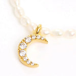 Load image into Gallery viewer, S925 Dainty Diamond Charm Pearl Necklace
