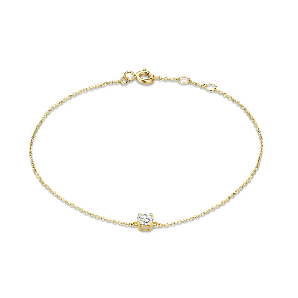 S925 dainty single diamond bracelets