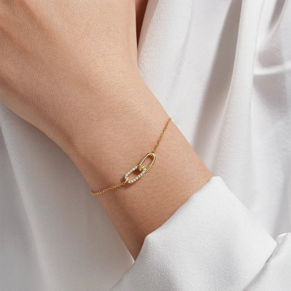 S925 forever linked diamond contrast bracelet 923463