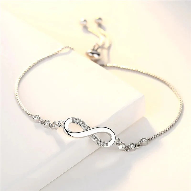 S925 infinity diamond love bracelet