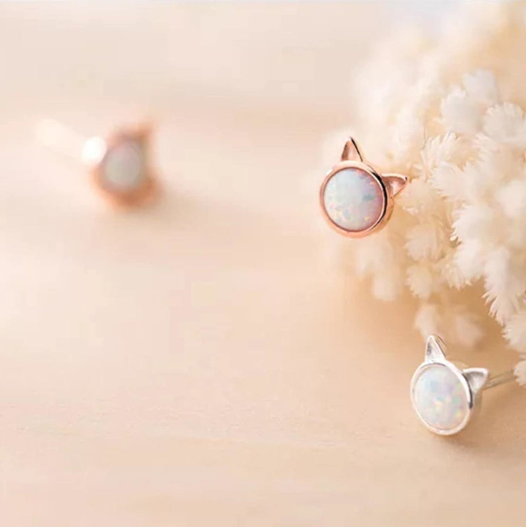 Sepideh Opal Stone Cat Earrings