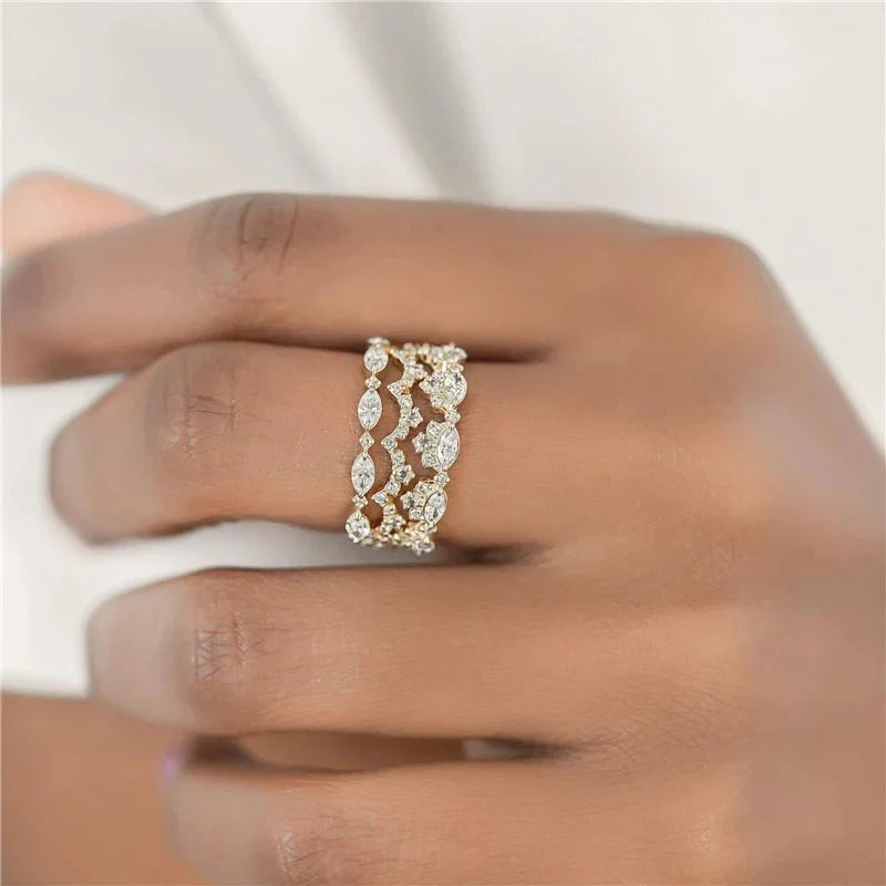 S925 Thin Dainty Oval Diamond Ring