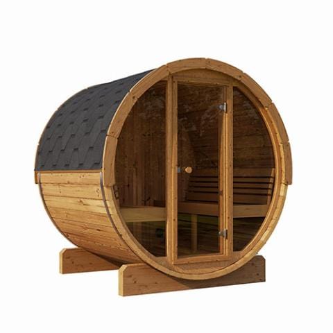SAUNALIFE Barrel Sauna Package SaunaLife E8G Barrel Sauna with Harvia Sauna Heater - MODELE8G/SWS80