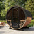 SaunaLife Barrel Sauna SaunaLife Model EE8G Sauna Barrel (Ergo Elegance Series Sauna Barrel 79"L x 91"D Glass Front, 6-Person)