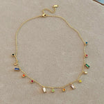Load image into Gallery viewer, Scattered Dainty Crystals Choker Necklace
