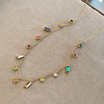 Load image into Gallery viewer, Scattered Dainty Crystals Choker Necklace
