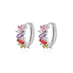 Load image into Gallery viewer, Scattered Diamonds Hoop Earrings

