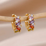 Load image into Gallery viewer, Scattered Diamonds Hoop Earrings
