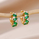 Load image into Gallery viewer, Scattered Diamonds Hoop Earrings

