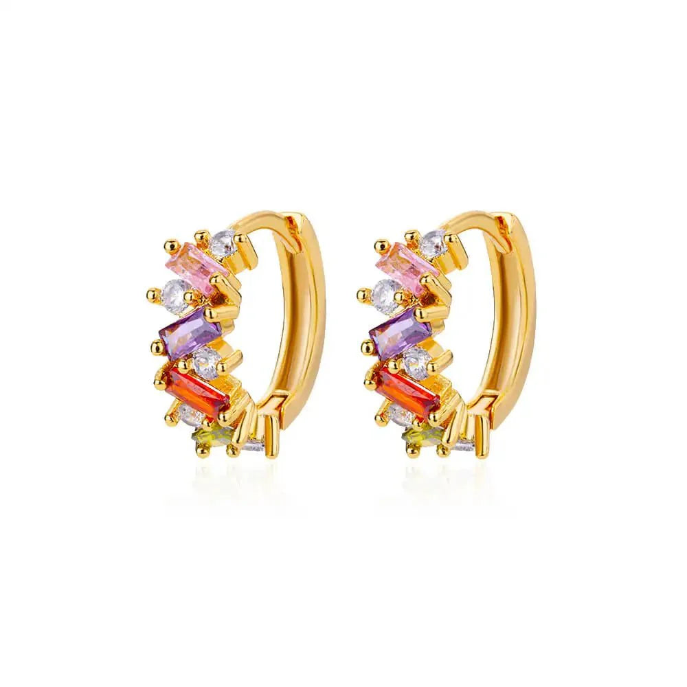 Scattered diamonds hoop earrings 877261