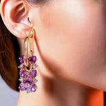 Load image into Gallery viewer, Scattered Simulated Amethyst Earrings
