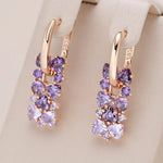 Load image into Gallery viewer, Scattered Simulated Amethyst Earrings
