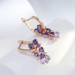 Load image into Gallery viewer, Scattered Simulated Amethyst Earrings
