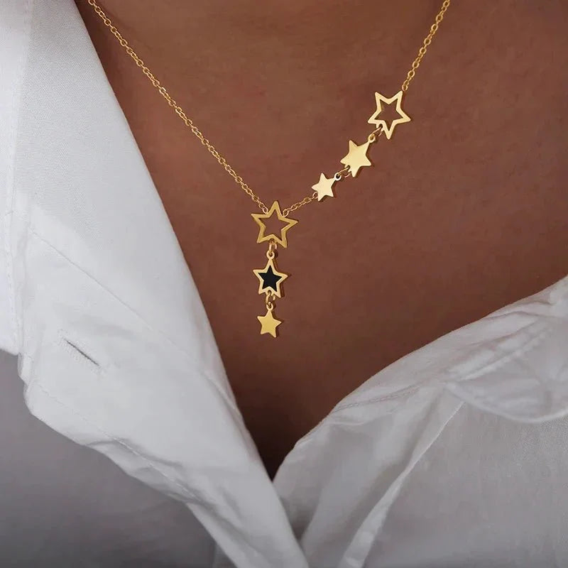 Shooting star celestial necklace