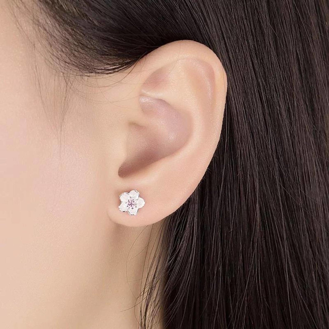 Holly Silver Cherry Blossom Stud Earrings