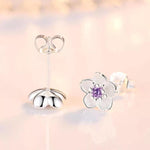 Load image into Gallery viewer, Holly Silver Cherry Blossom Stud Earrings
