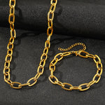 Load image into Gallery viewer, Simple Paperclip Necklace &amp; Bracelet Set
