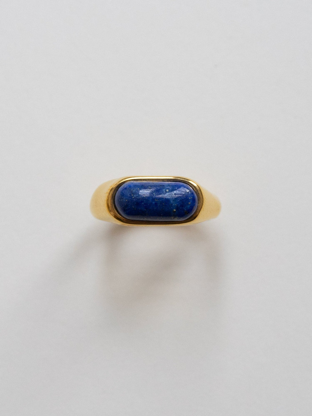 Aria Blue Stone Smooth Gold Ring