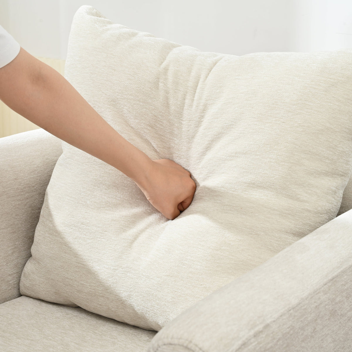 Sofa Chair Set Accent Chair Barrel Chair - Cozy Upholstered Accent Chair in Beige for Living Spaces