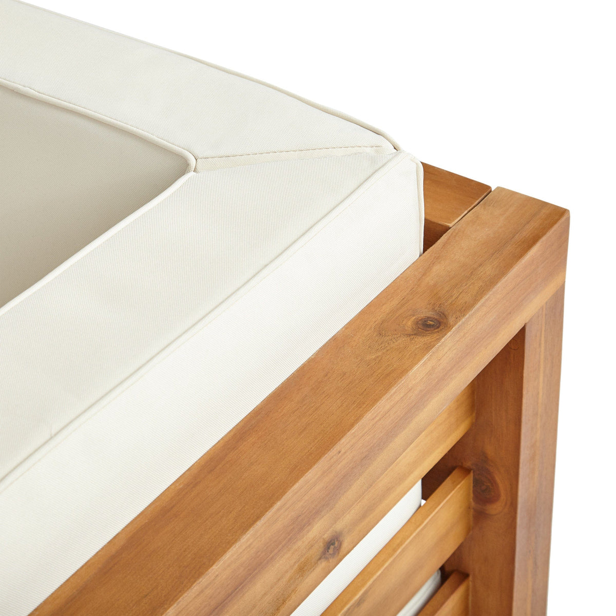 Sofa Chair Set Accent Chair Beige Acacia Wood Club Chair