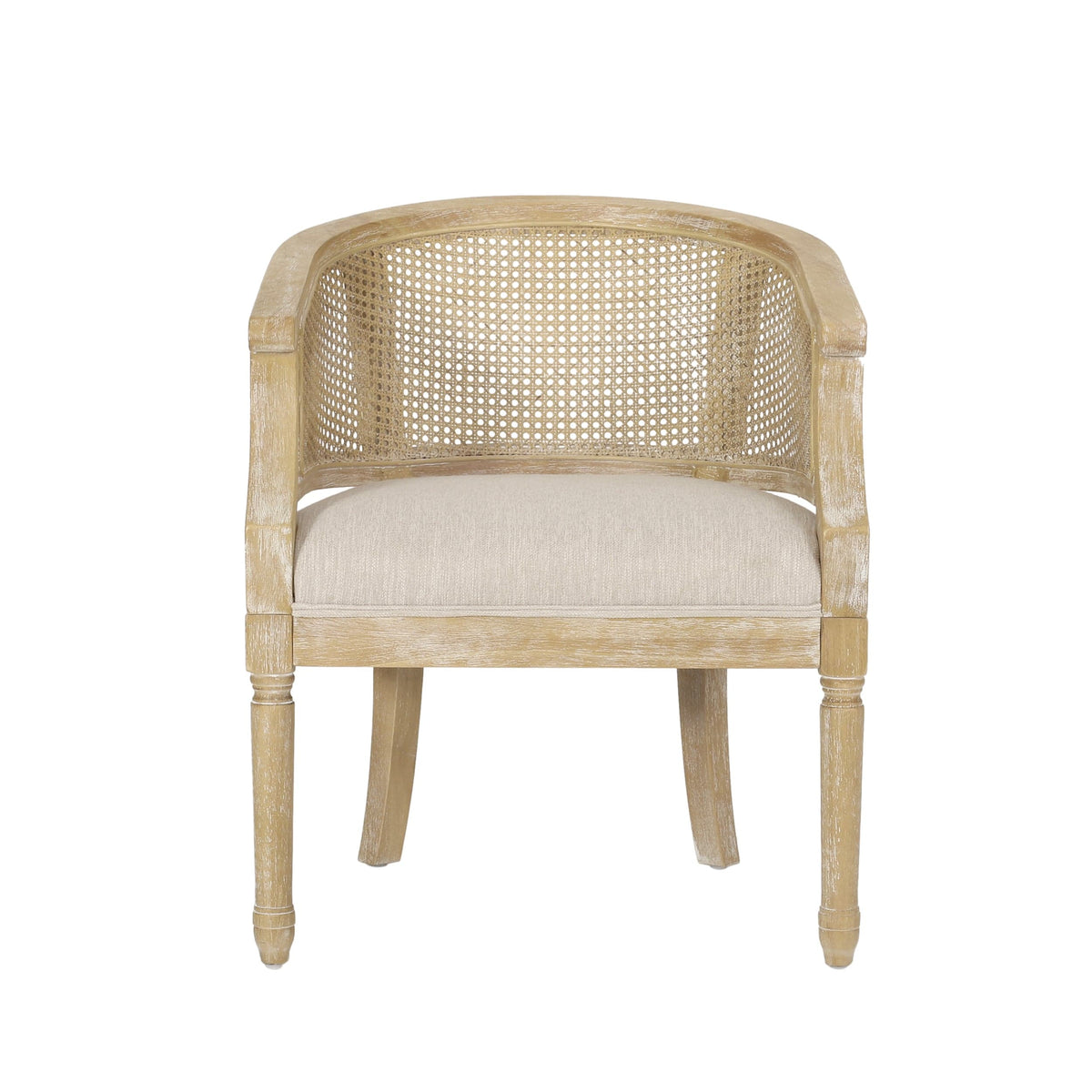 Sofa Chair Set Accent Chair Beige and Natural French Country Accent Chair with Cane Webbing
