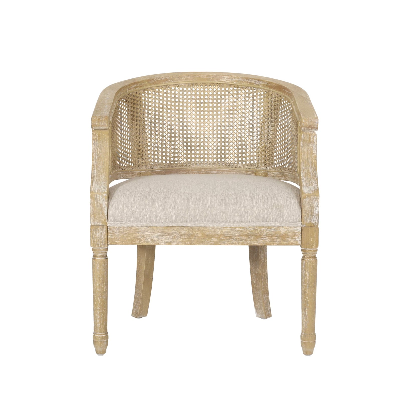 Sofa Chair Set Accent Chair Beige and Natural French Country Accent Chair with Cane Webbing