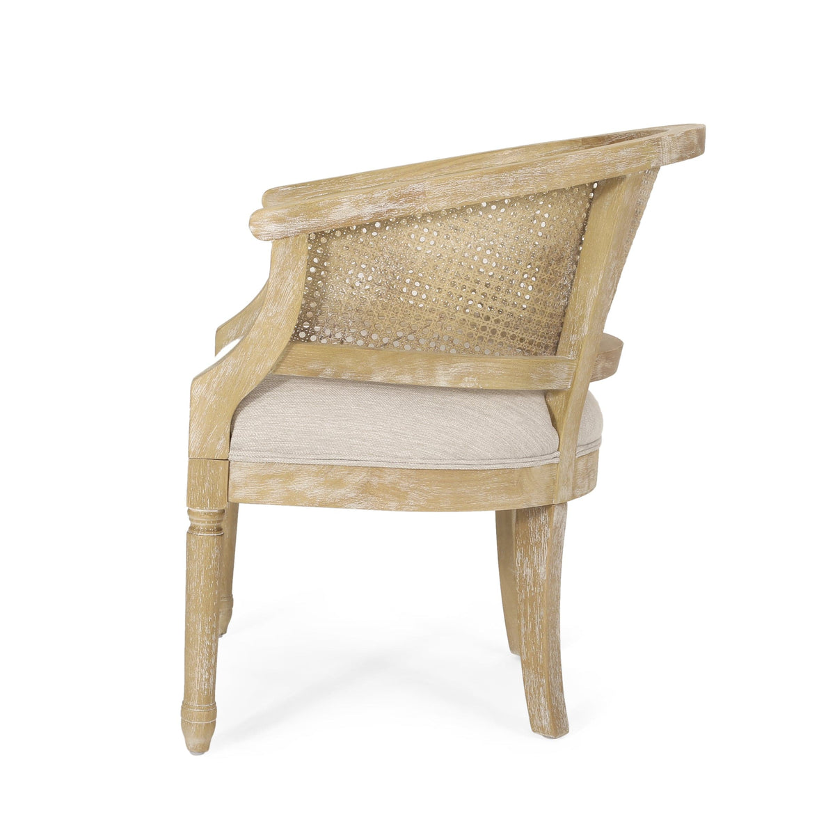 Sofa Chair Set Accent Chair Beige and Natural French Country Accent Chair with Cane Webbing