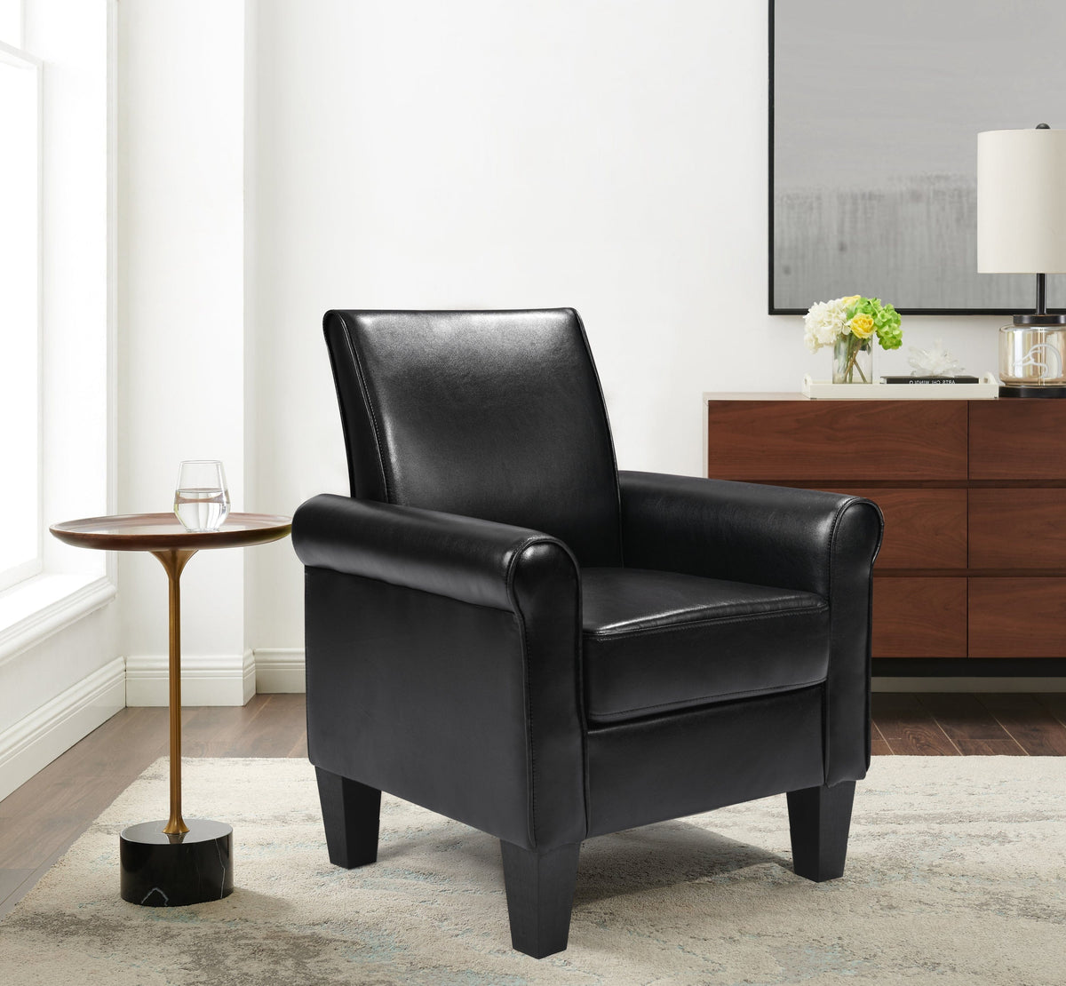 Sofa Chair Set Accent Chair Manual Black Upholstered Club Chair