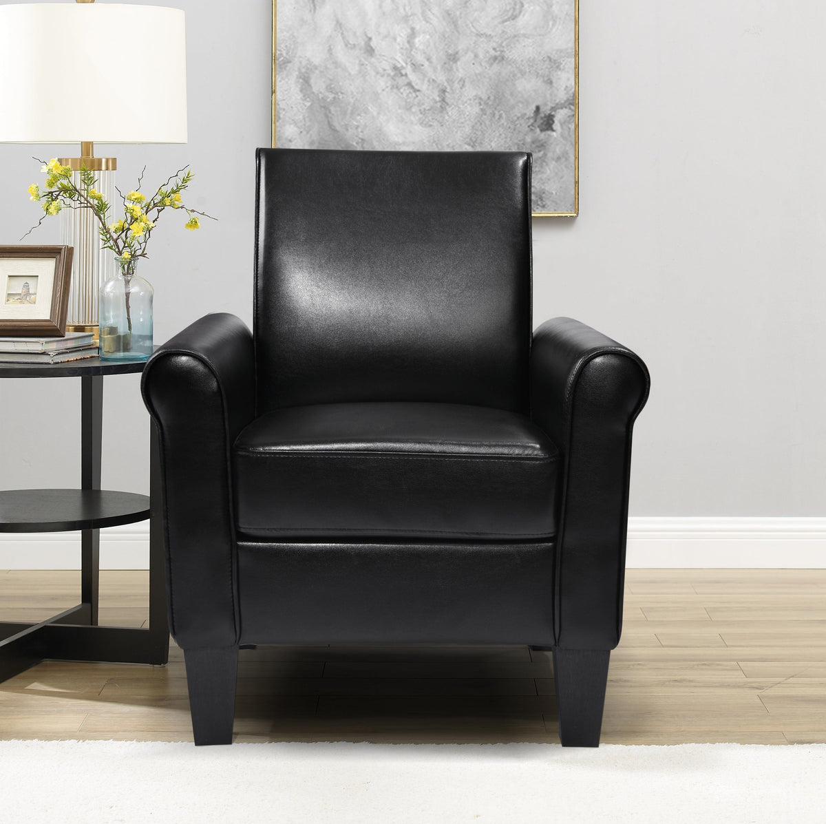 Sofa Chair Set Accent Chair Manual Black Upholstered Club Chair