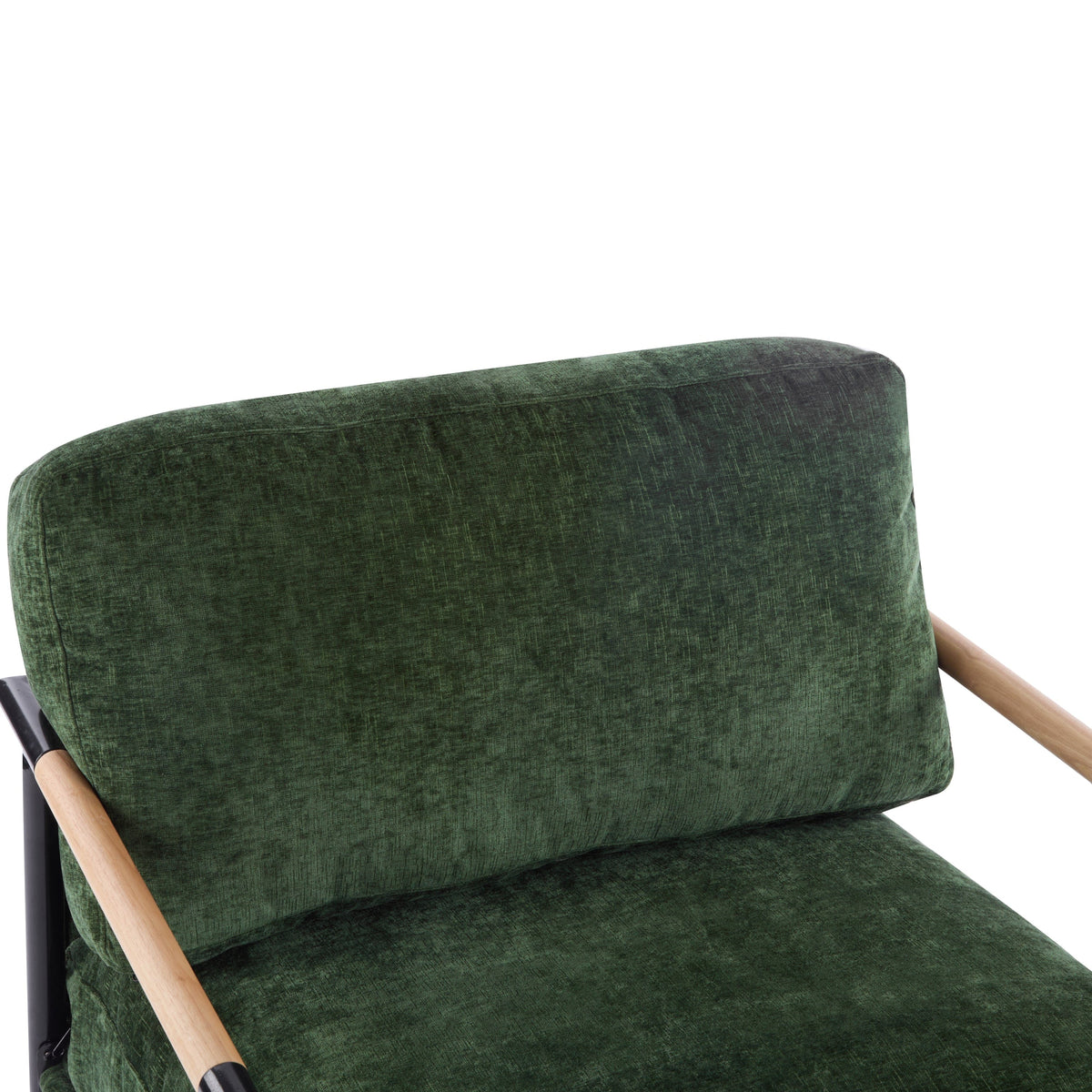 Sofa Chair Set Accent Chair Minimalist Metal Frame Accent Chair With Plush Green Cushions