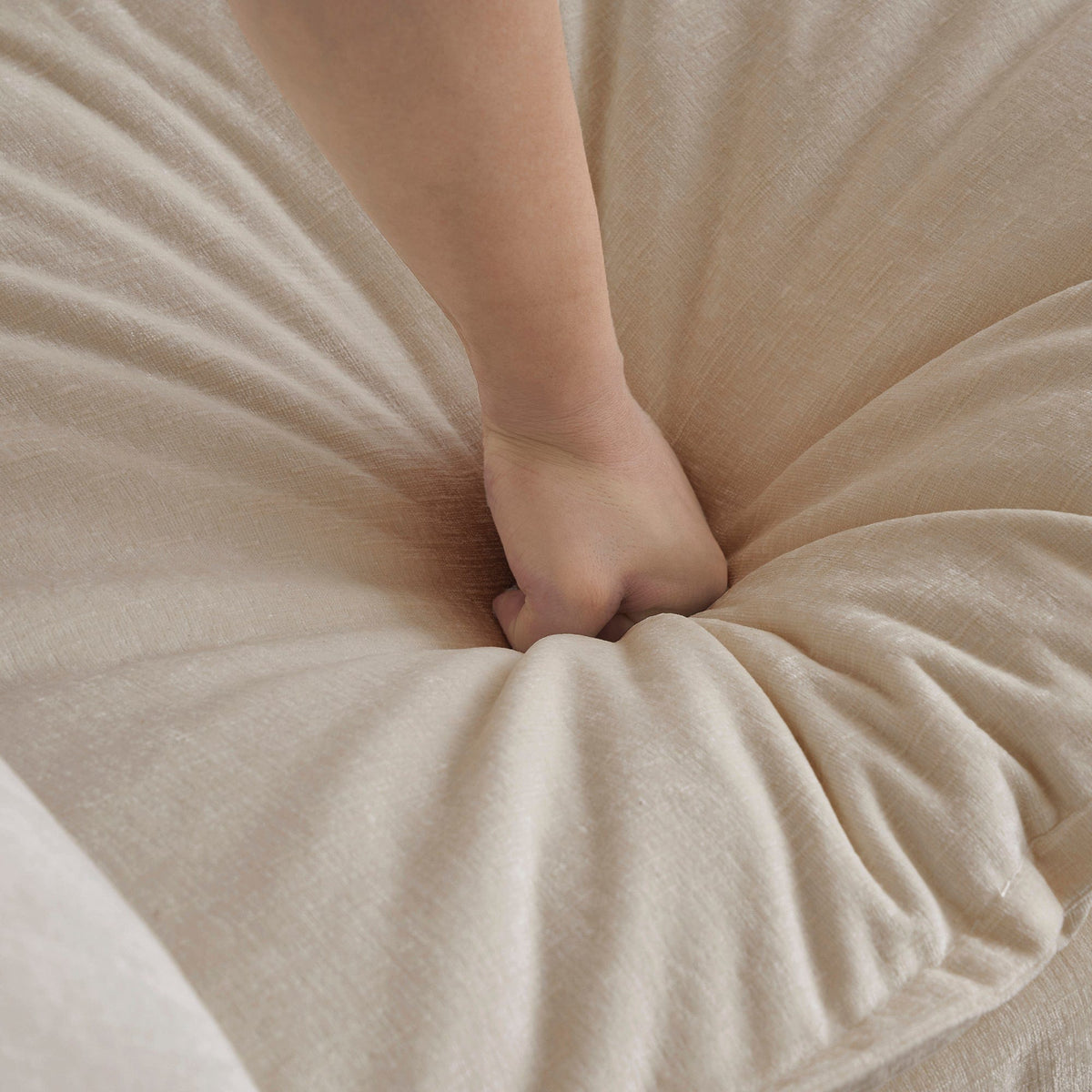 Sofa Chair Set Accent Chair Modern Accent Chair with Ottoman - Beige Chenille Upholstered Living Room Club Chair