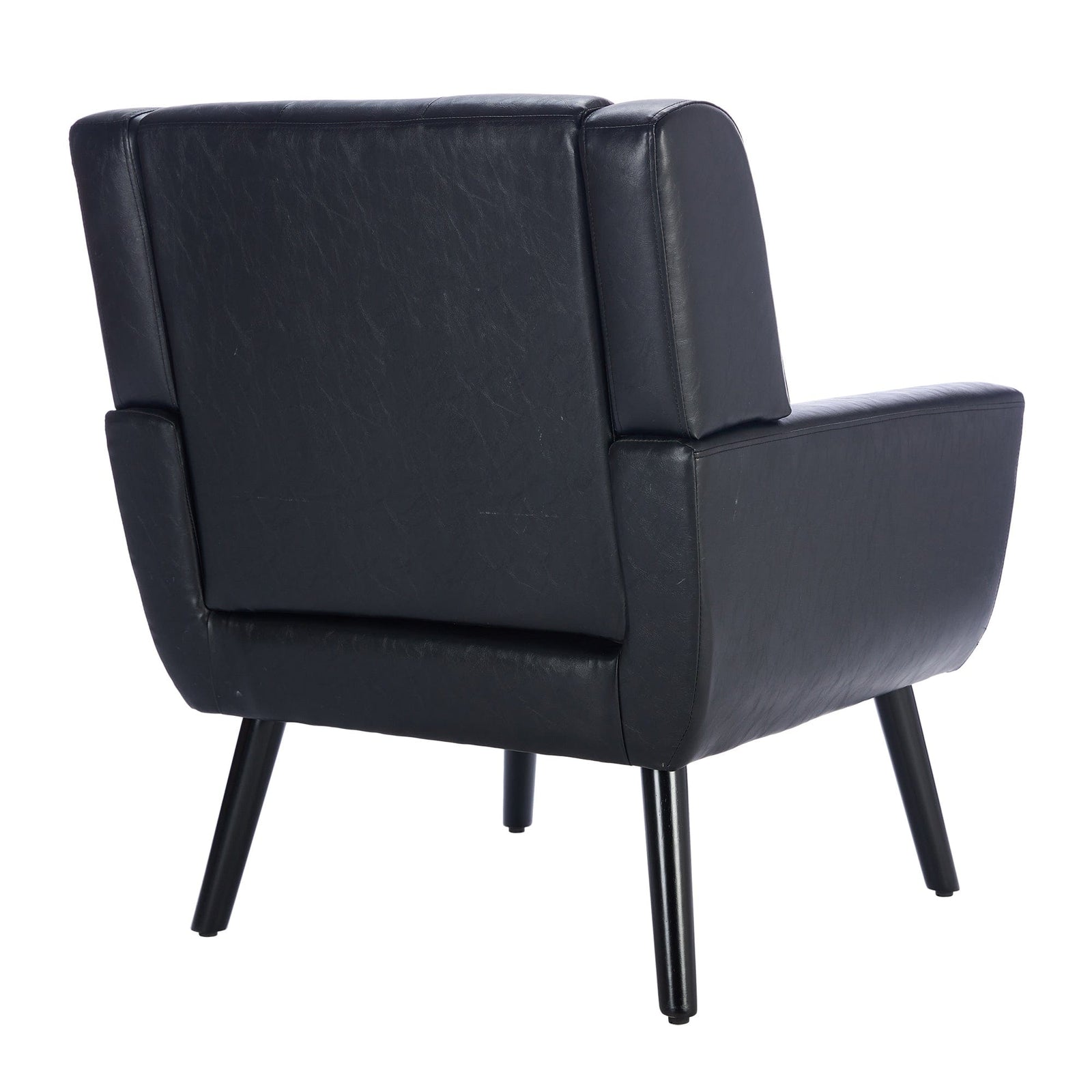 THE FURNITURE CO. Accent Chair Modern Soft Black Faux Leather Upholstered Accent Chair
