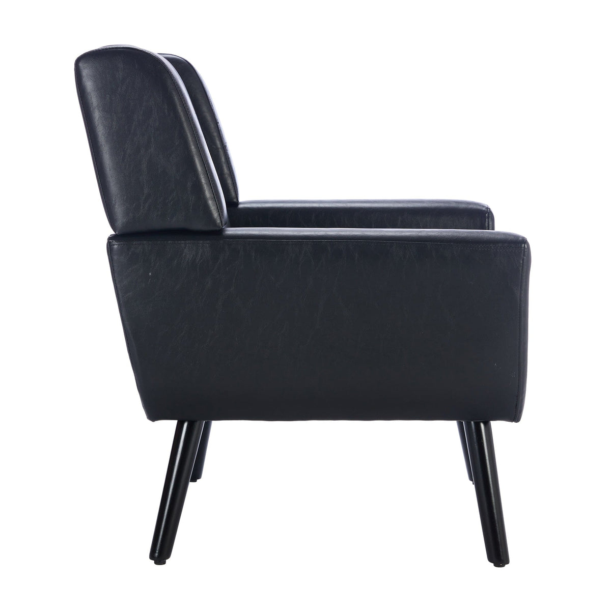 Sofa Chair Set Accent Chair Modern Soft Black Faux Leather Upholstered Accent Chair