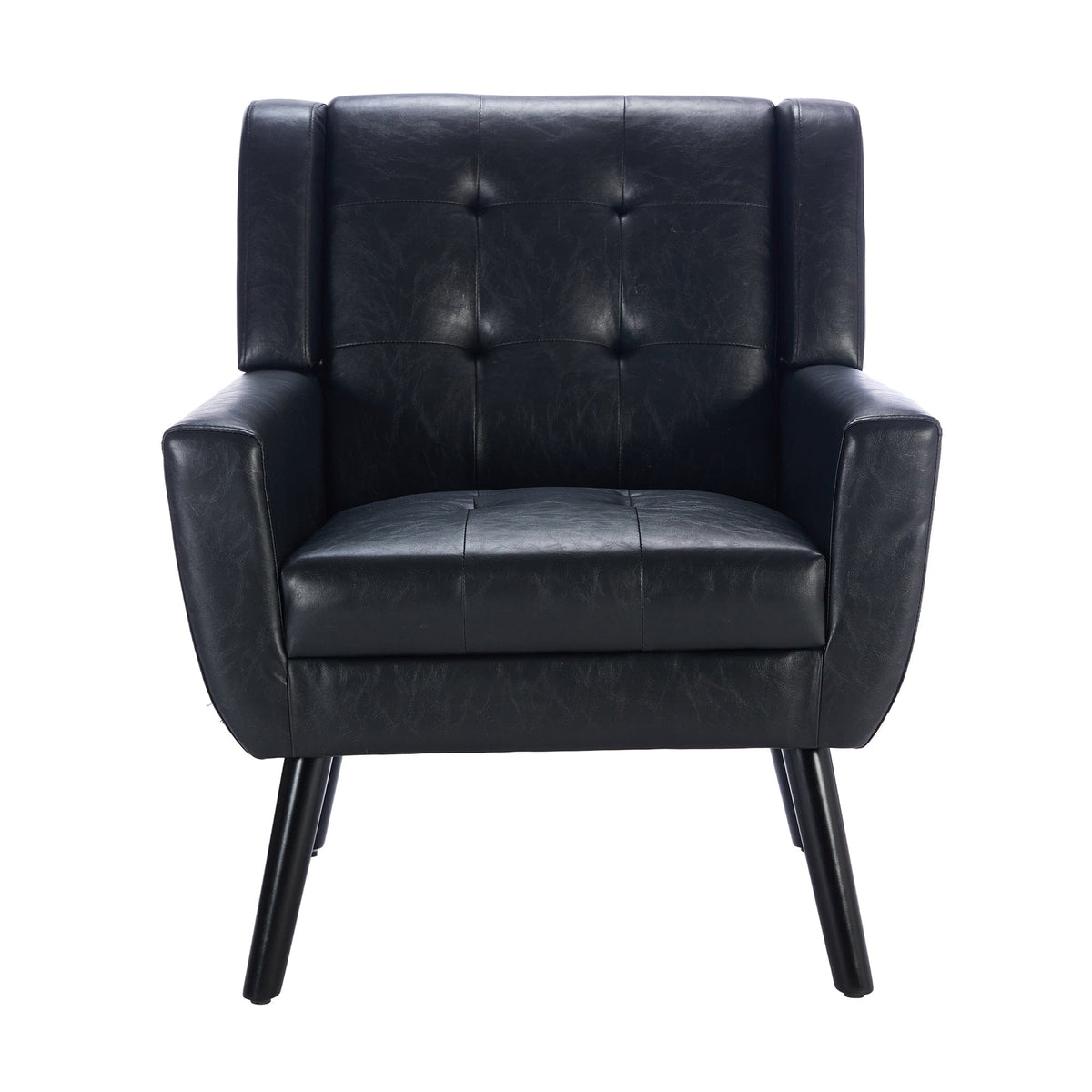 Sofa Chair Set Accent Chair Modern Soft Black Faux Leather Upholstered Accent Chair