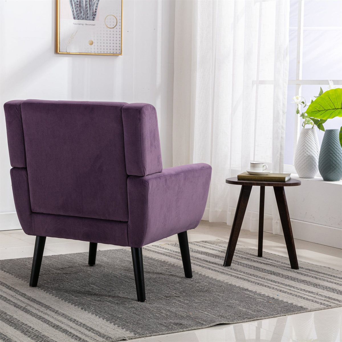Sofa Chair Set Accent Chair Modern Soft Lavender Purple Velvet Accent Chair