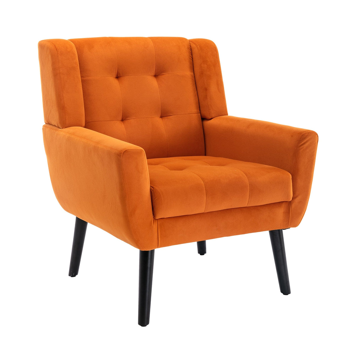 Sofa Chair Set Accent Chair Modern Soft Orange Velvet Upholstered Accent Chair