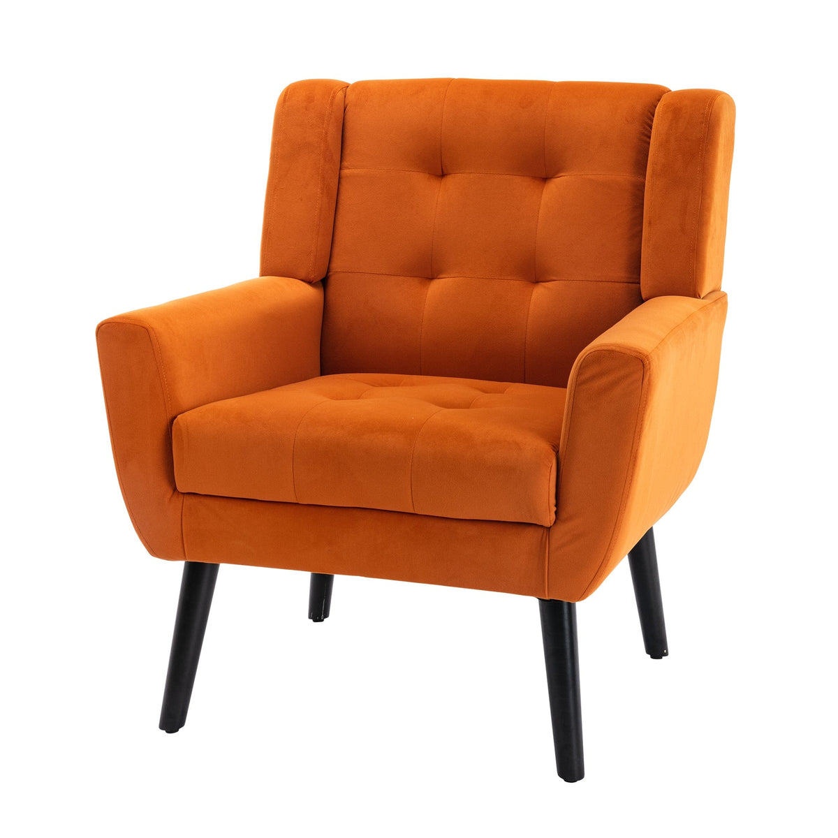 Sofa Chair Set Accent Chair Modern Soft Orange Velvet Upholstered Accent Chair