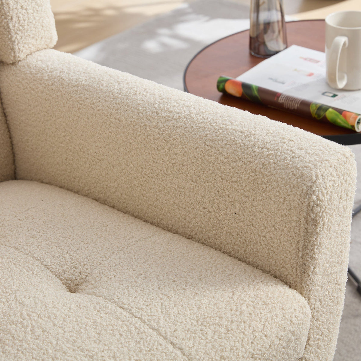 Sofa Chair Set Accent Chair Modern Soft White Velvet Upholstered Accent Chair