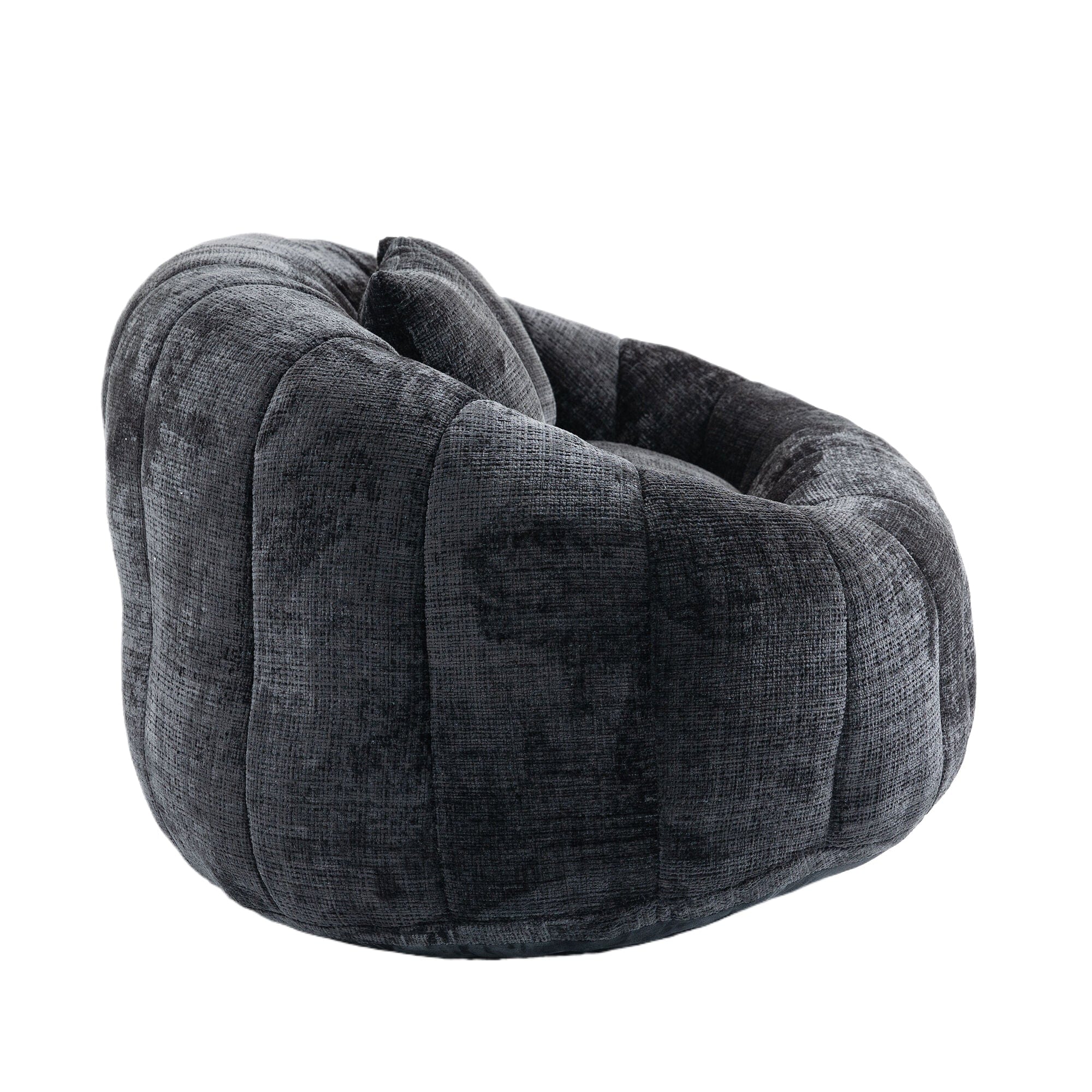 Sofa Chair Set Bean Bag Chair Comfortable High-Back Bean Bag Couch in Black Chenille