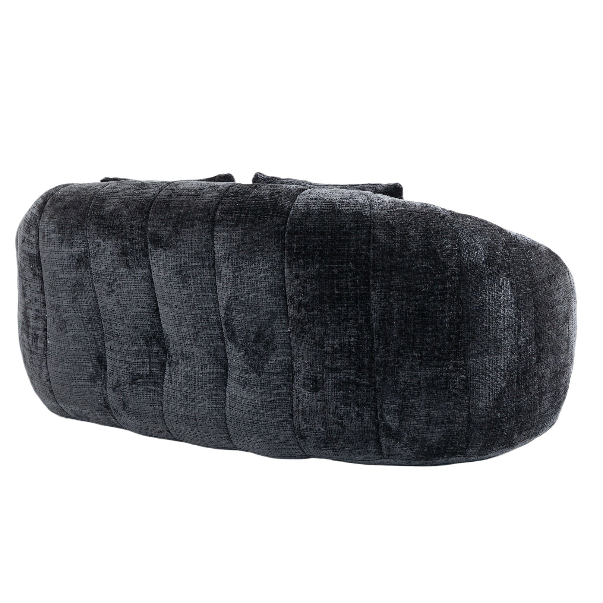 Sofa Chair Set Bean Bag Chair Comfortable High-Back Bean Bag Couch in Black Chenille