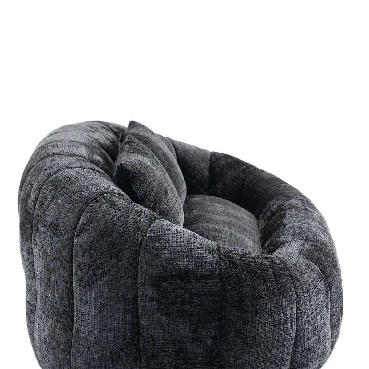 Sofa Chair Set Bean Bag Chair Comfortable High-Back Bean Bag Couch in Black Chenille