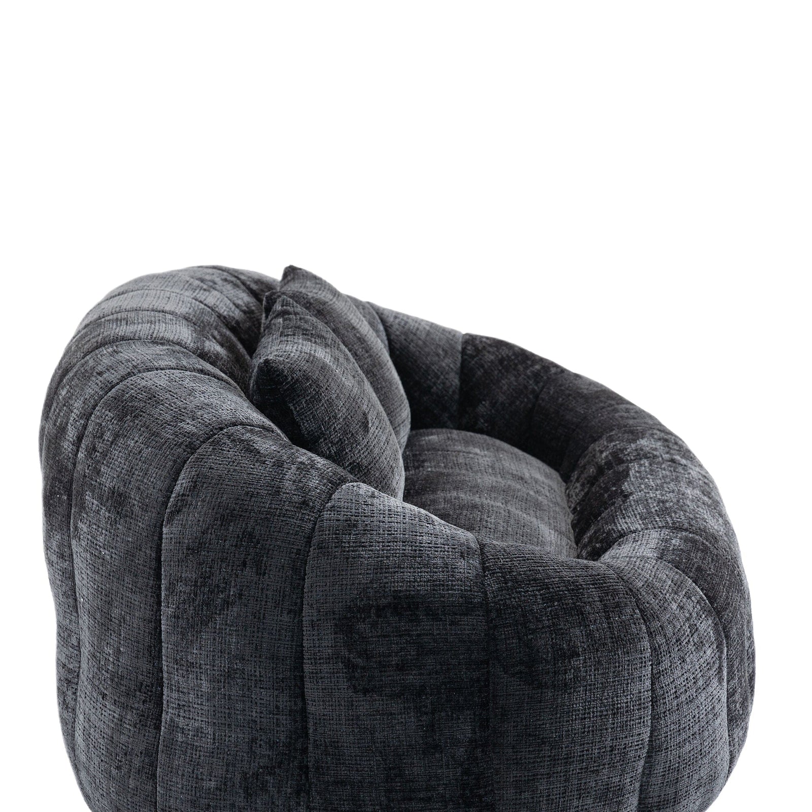 Sofa Chair Set Bean Bag Chair Comfortable High-Back Bean Bag Couch in Black Chenille