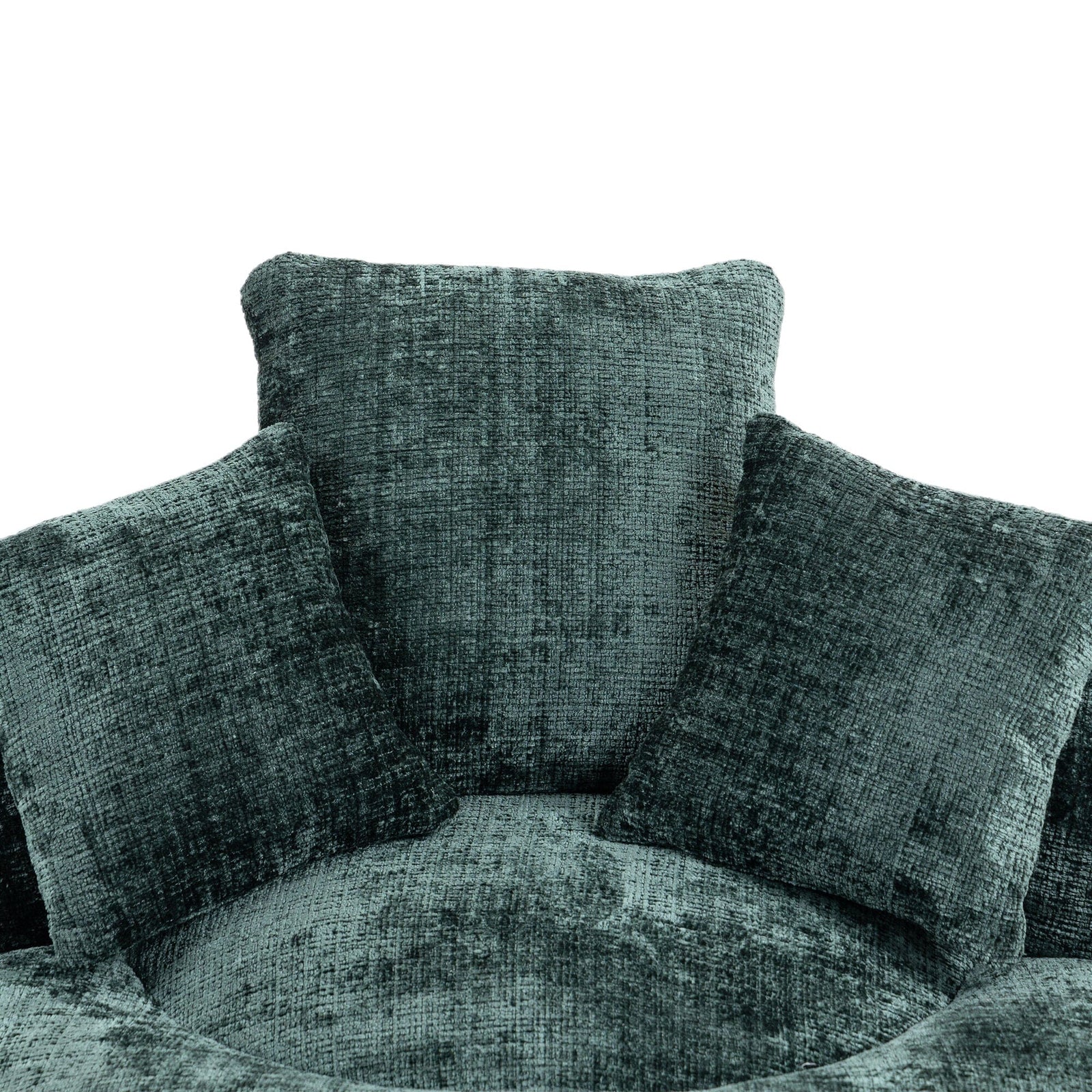 Sofa Chair Set Bean Bag Chair Default Comfortable Lazy Lounger Bean Bag Couch in Emerald Chenille