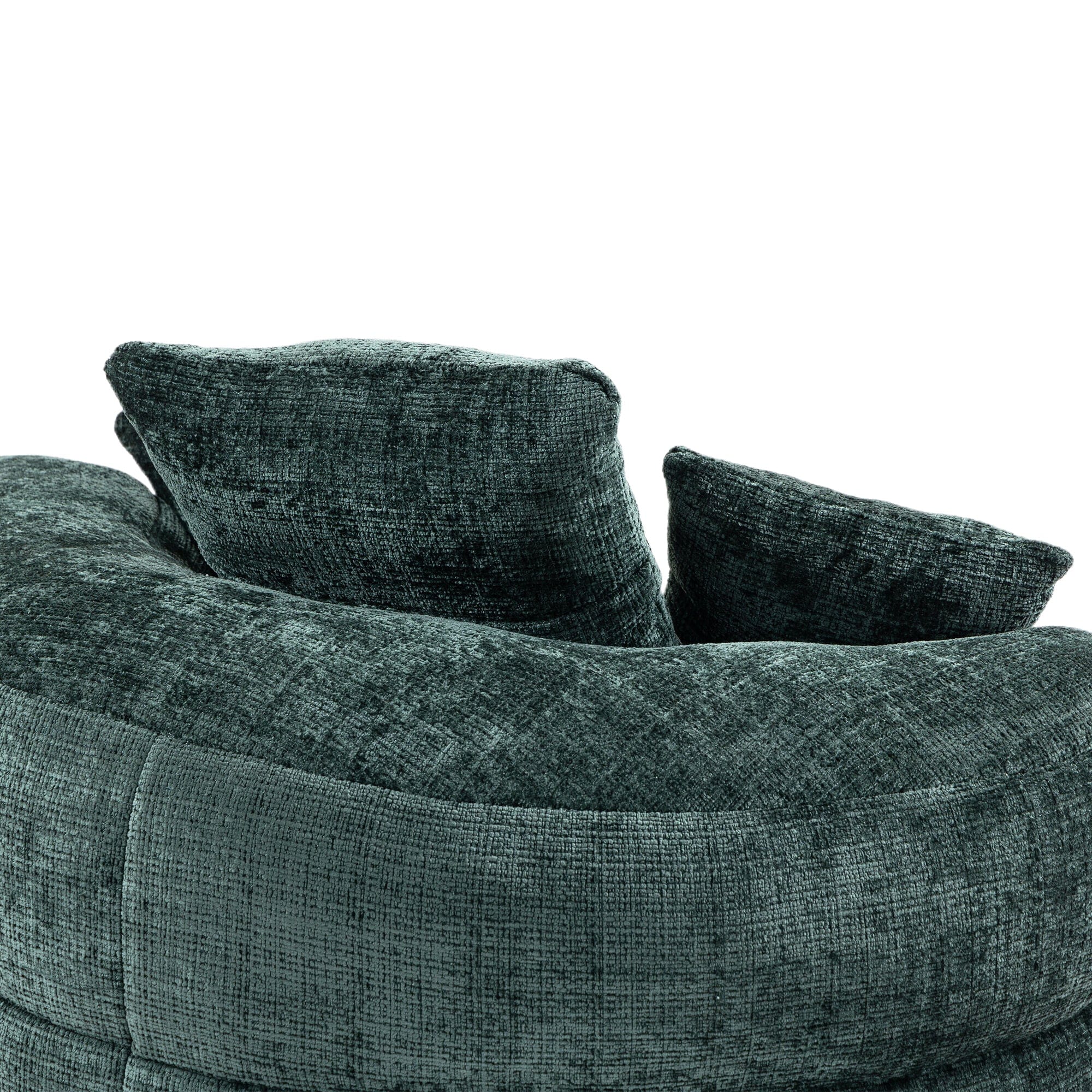 Sofa Chair Set Bean Bag Chair Default Comfortable Lazy Lounger Bean Bag Couch in Emerald Chenille