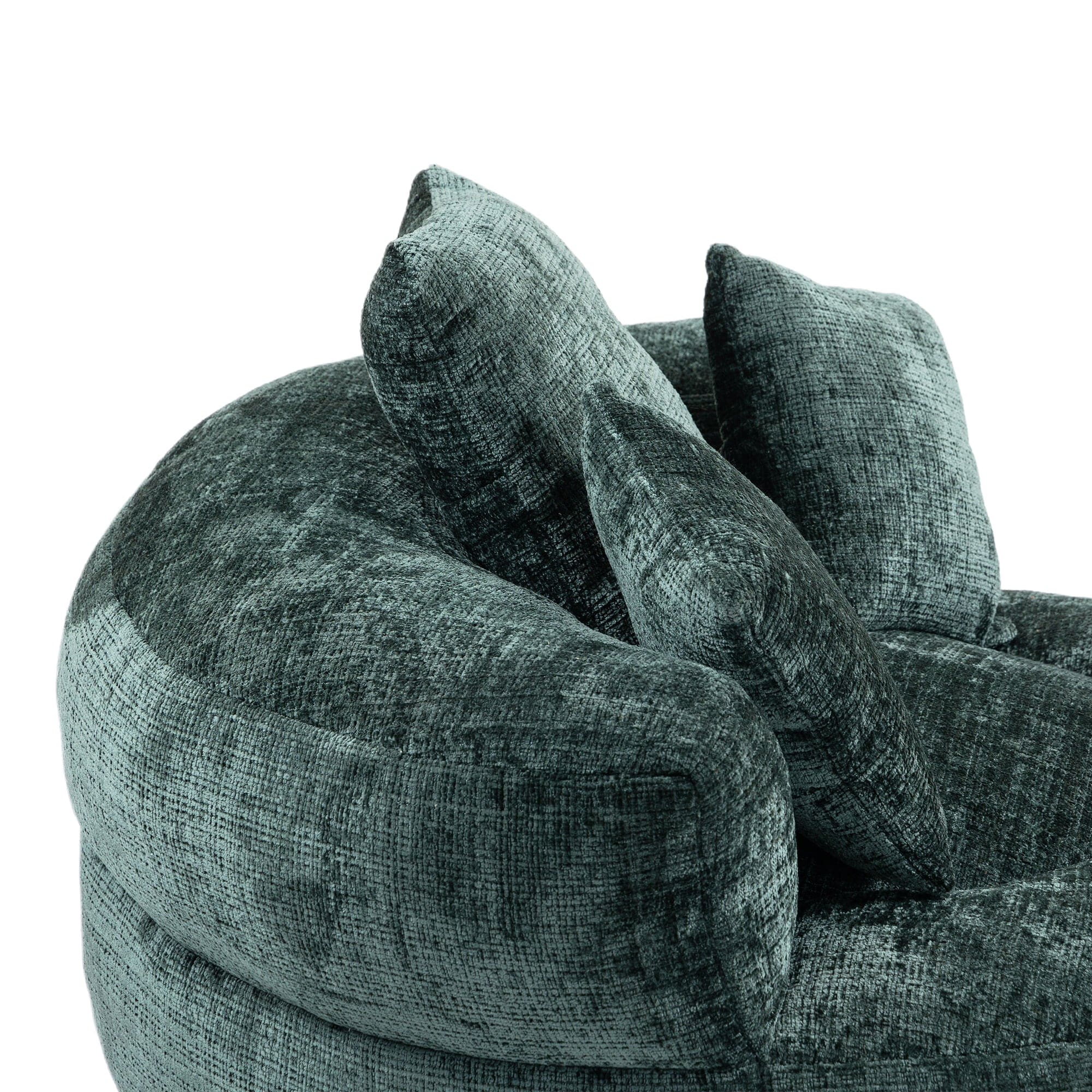 Sofa Chair Set Bean Bag Chair Default Comfortable Lazy Lounger Bean Bag Couch in Emerald Chenille